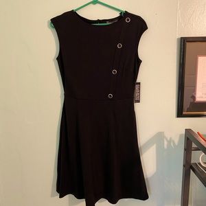 NY&C Button-Front Black Dress